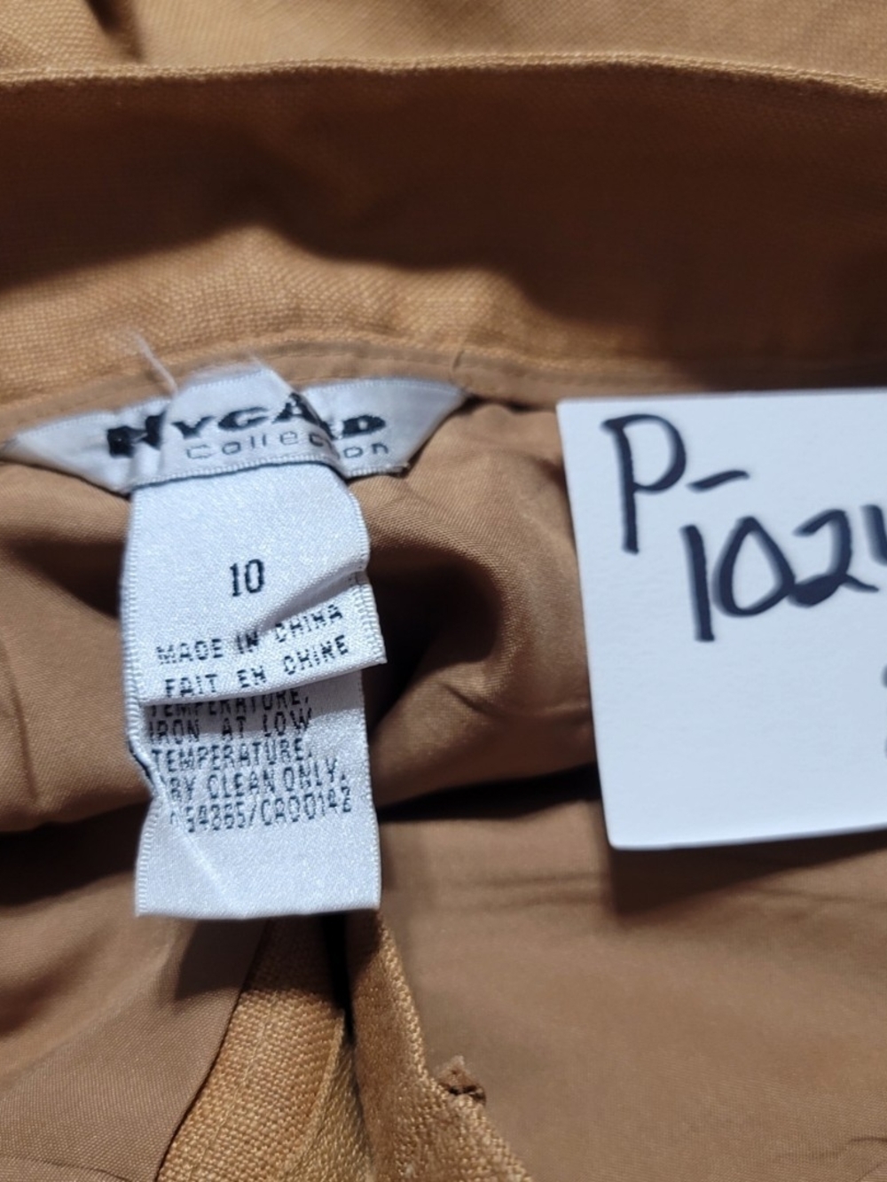 NYGARD - Sz. 10 Tan Linen Rayon Dress Pants - Picture 7 of 10
